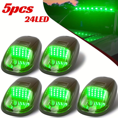 5pcs/Set 16/24 LED Roof Marker Light Bulbs, 12V Super Bright, Sturdy Construction, Easy Wiring Harness Replacement, Fits 2003-2018 1500 2500 3500 4500 5500 Pickup Trucks, Without Battery