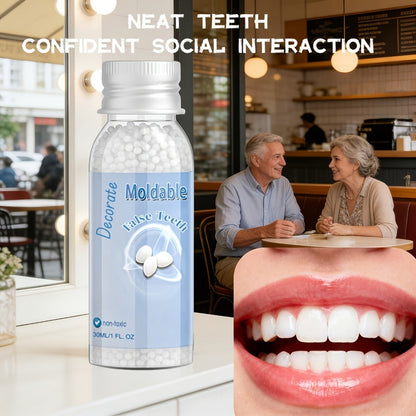 Moldable Fake Teeth Kit for Adults & Seniors – Temporary Dental Veneers Missing Tooth Filling Repair Snap On Teeth Natural-Looking Smile Makeover Halloween Christmas Unisex