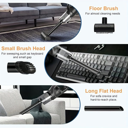 Cordless Handheld Vacuum Cleaner Rechargeable Portable with Ultra Strong Suction - Lightweight Wireless Design with Multiple Attachments for Home, Car, Sofa, Pet Hair & Hard-to-Reach Areas, Easy to Use