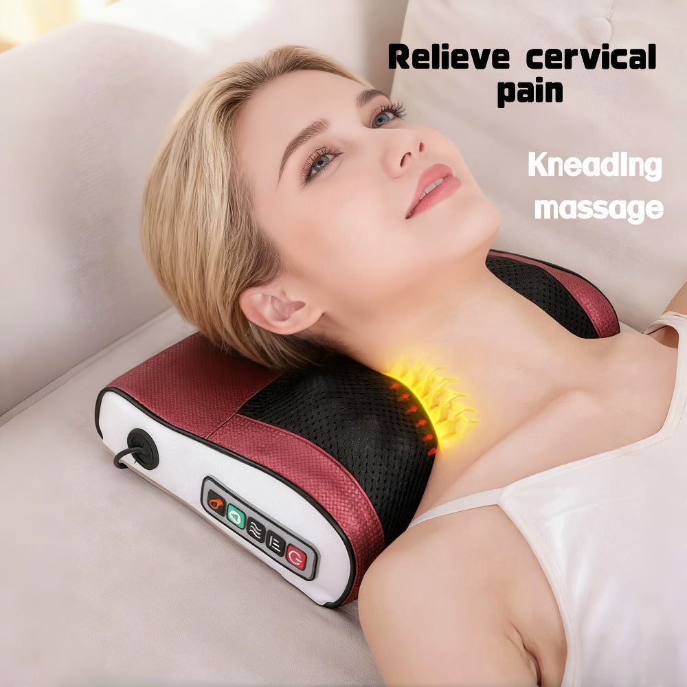 Shiatsu Neck & Back Massage Pillow – Bidirectional Rotating Deep Tissue Kneading Cervical Massager for Pain Relief, Electric Massage Pillow for Neck Shoulder & Back, Gift for Mom Dad Men Women