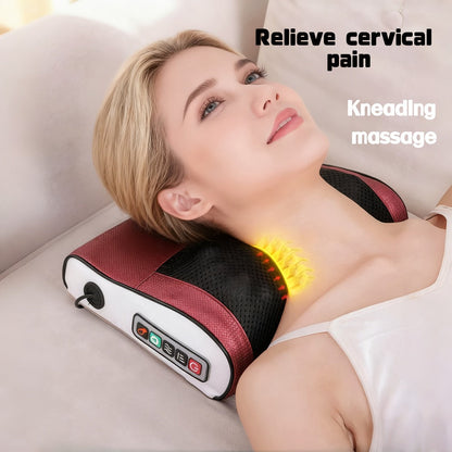 Shiatsu Neck & Back Massage Pillow – Bidirectional Rotating Deep Tissue Kneading Cervical Massager for Pain Relief, Electric Massage Pillow for Neck Shoulder & Back, Gift for Mom Dad Men Women