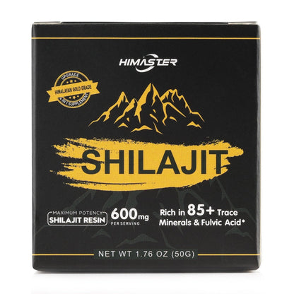 Himalayan Shilajit Resin Gold Grade — 85+ Trace Minerals & High Fulvic Acid | Pure Authentic Ayurvedic Energy Stamina & Cognitive Support Supplement | Natural Unprocessed Resin with Measuring Spoon