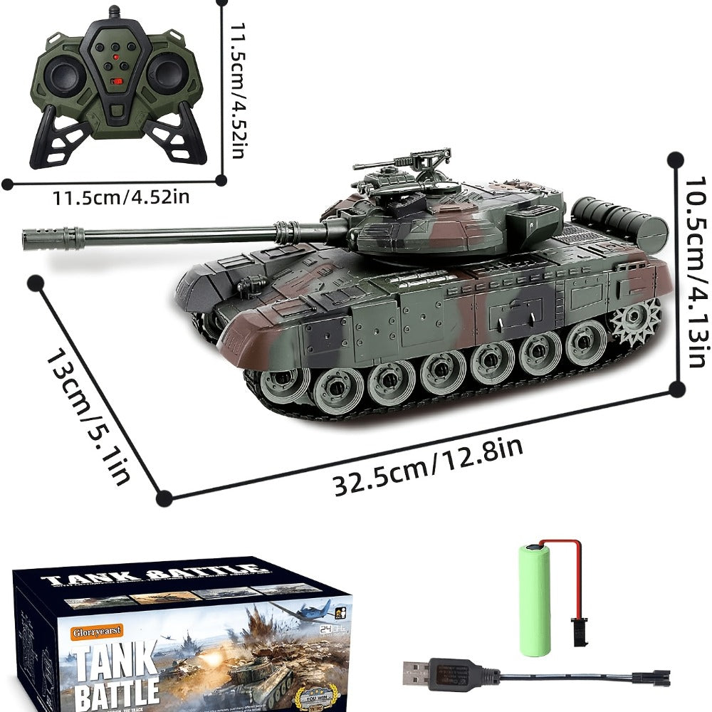 RC Armored Tank 1:16 Scale All-Terrain Tracked Off-Road – Remote Control Military Tank Collectible Display Model for Boys Kids & Collectors, Best Birthday Christmas New Year Gift Ages 6+