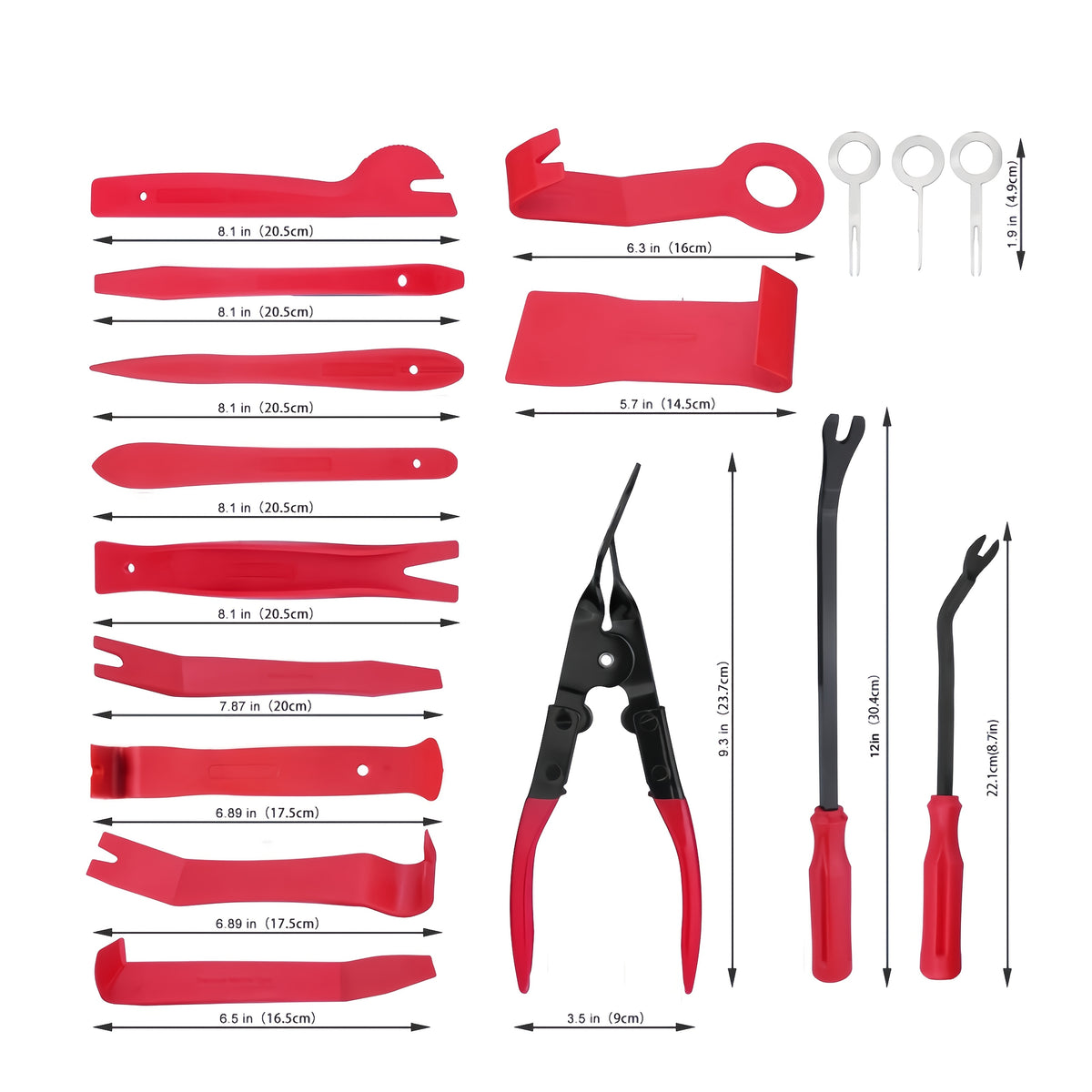 43pcs Set Of Interior Removal Tools, Car Terminal Removal Key Tools, Car Pliers, Audio Removal Tools, Car Interior Repair And Removal Kits, Precision Hook And Pick Sets, Car Film Scrapers, A Good Choice for Daily Use, Birthday Holiday Party Gifts.