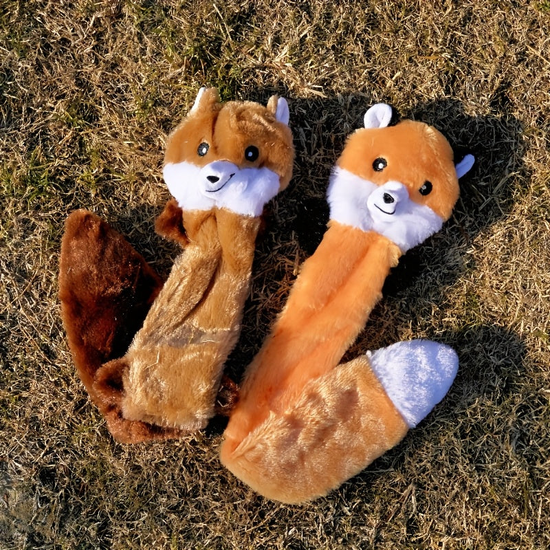 Squeaky Dog Toys No Stuffing Plush 3 Pack – Crinkle Flat Plush Toy Multipack Variety Set for Small Medium Dogs, Interactive Chew & Squeak Toys, Durable No-Mess Design