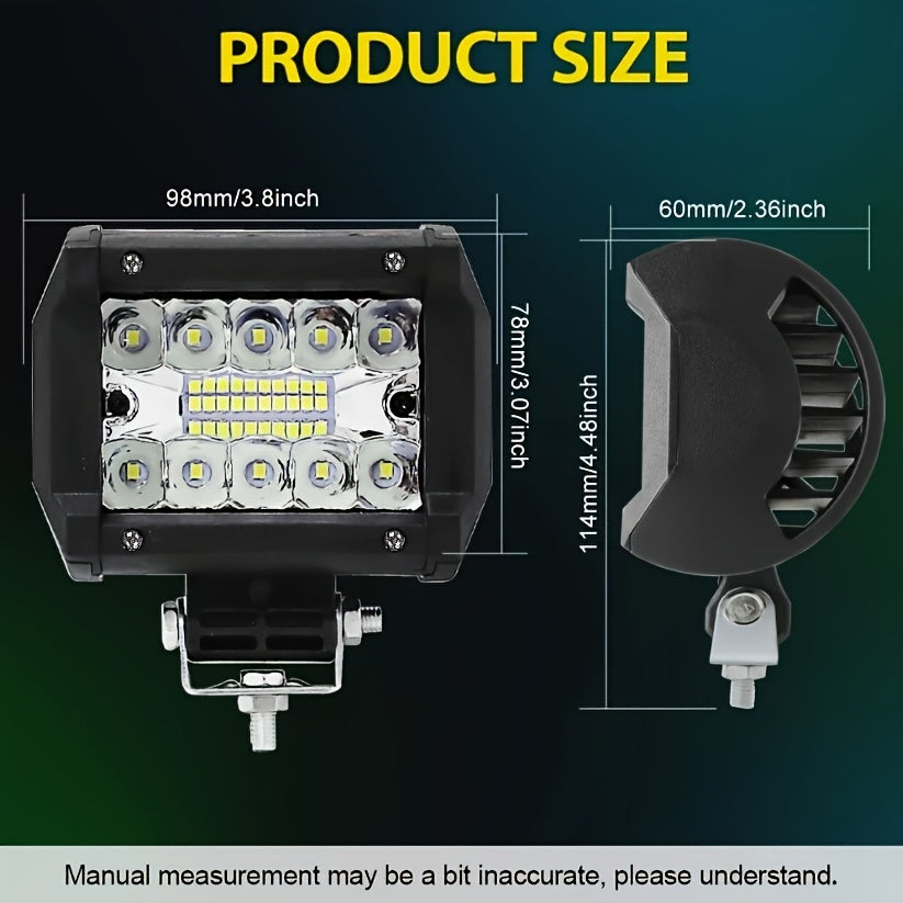 2X 10Inch LED Light Bar And 4 X 4" Light Offroad for Jeep Truck Car, Without Battery