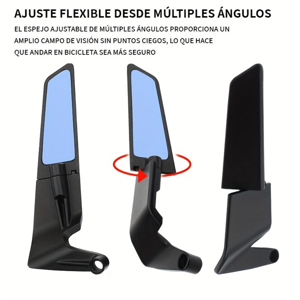Motorcycle Rearview Mirrors Aluminum Alloy Adjustable M8 M10 for Kawasaki Z400 Z900 Z1000 CB400F CB650R KTM MT07 MT09 MT10 - Blue Mirror Pair