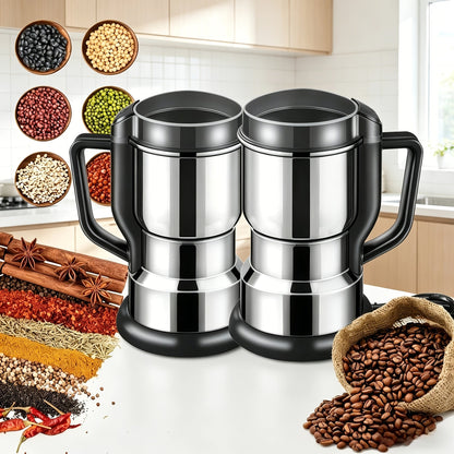 Electric Coffee Grinder 300W 25000RPM – 8-Blade Stainless Steel Spice & Grain Mill for Coffee Beans, Nuts, Spices | Home, Cafe & Camping