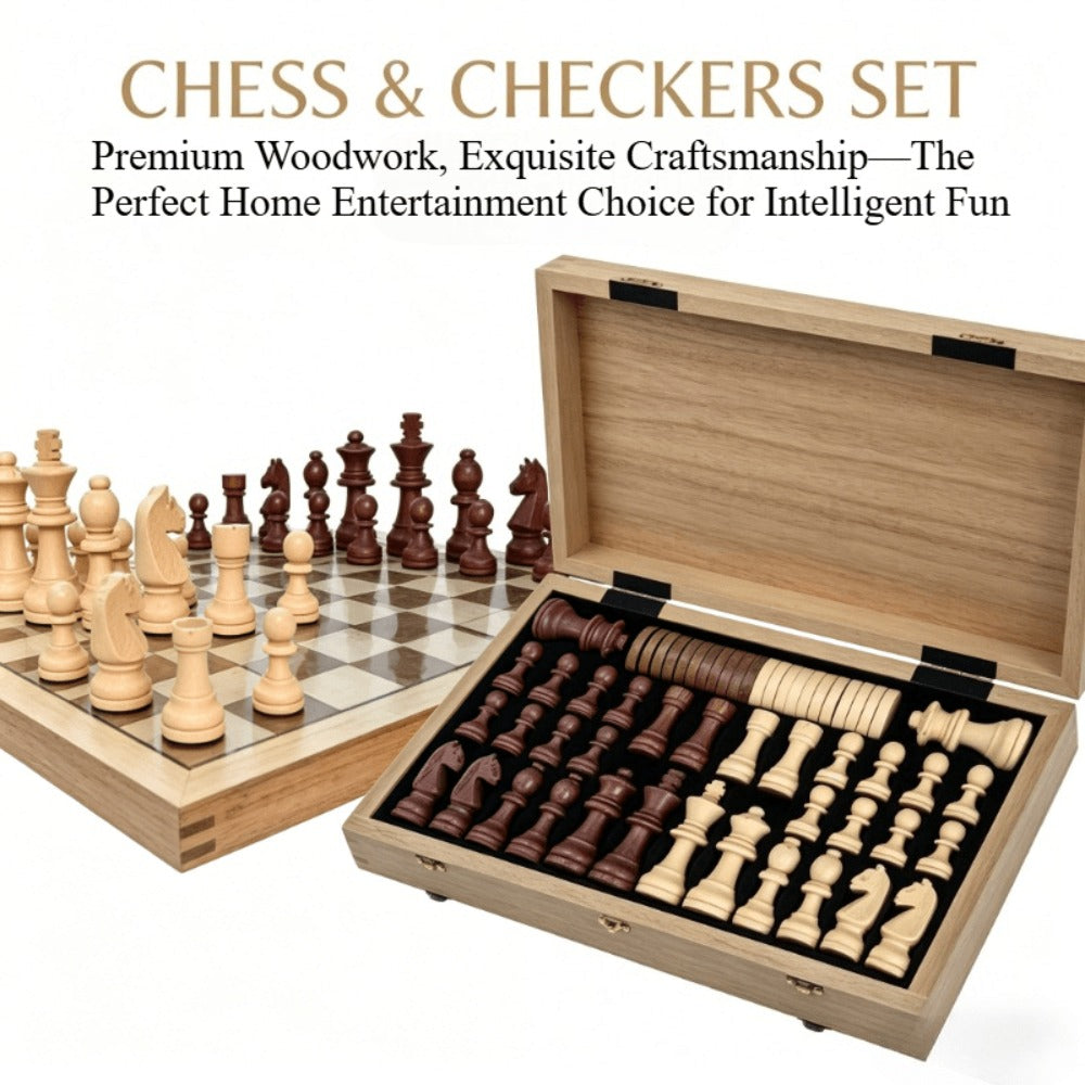 Folding Chess Set 33 Pieces with Board & Gift Box – Travel Portable Strategy Game for Kids Adults Beginners, Classic Tabletop Game for Family Game Night
