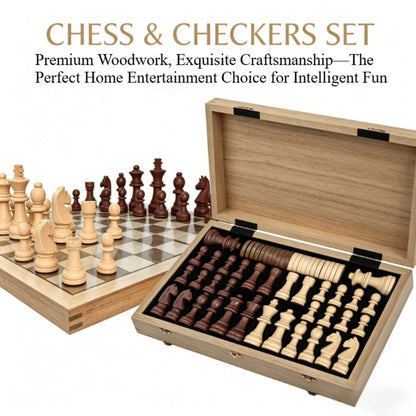 Folding Chess Set 33 Pieces with Board & Gift Box – Travel Portable Strategy Game for Kids Adults Beginners, Classic Tabletop Game for Family Game Night