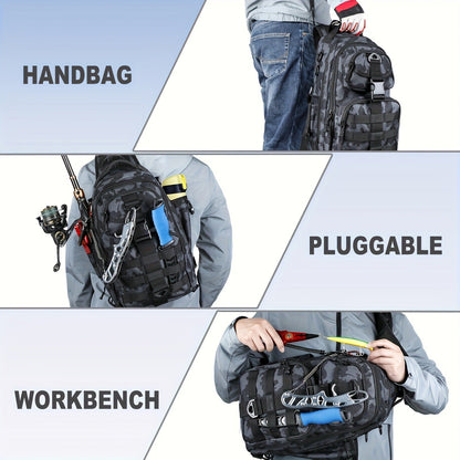 Waterproof Fishing Rod Backpack 42L – Built-In Rod Tube, 16 Pockets & Insulated Cooler Option | Black, Camo, Khaki, Gray