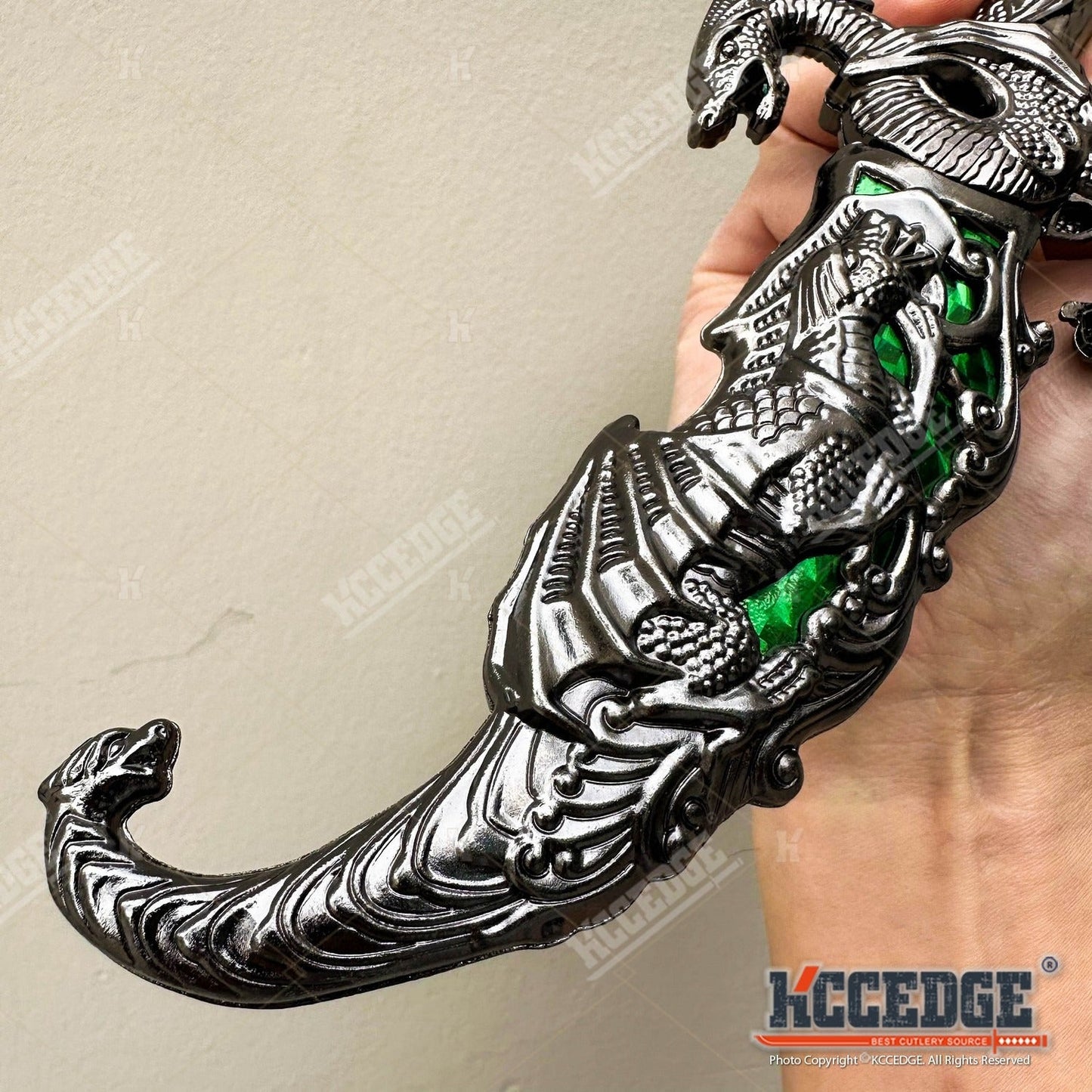 Medieval Fantasy Fixed Blade Knife with Scabbard – 9" Dragon Cosplay Collectible Dagger, 440 Stainless Steel, Historical Replica for Display & Medieval Fair Props