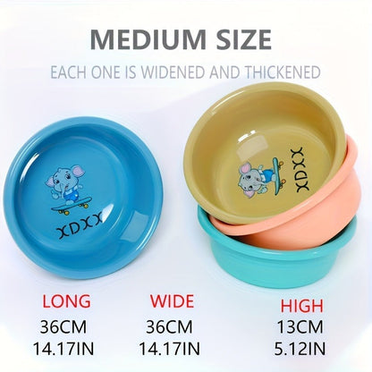 Plastic Wash Basin 12 Quart Stackable Round Tub - Portable Household Washing Bowl for Kitchen, Camping, Face Washing, Fruit & Vegetable Cleaning, Dish Washing & Bottle Rinsing, 4 Colors, Small to Oversized