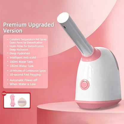 Facial Steamer Nano Ion Mist - Deep Pore Cleansing Home Spa Face Steamer with 360° Rotatable Arm, Blackhead Remover, Portable & Salon-Grade Skin Hydration Beauty Tool