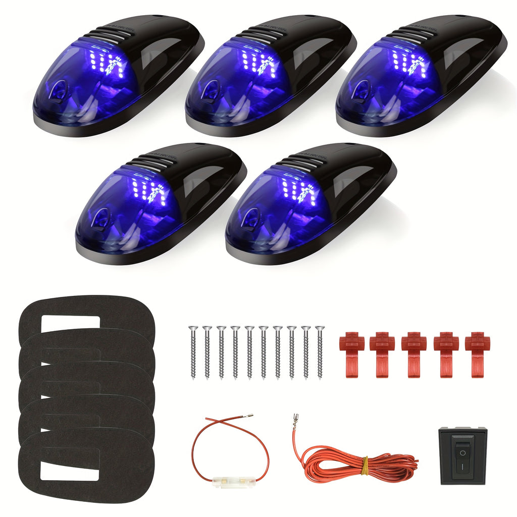 5pcs/Set 16/24 LED Roof Marker Light Bulbs, 12V Super Bright, Sturdy Construction, Easy Wiring Harness Replacement, Fits 2003-2018 1500 2500 3500 4500 5500 Pickup Trucks, Without Battery