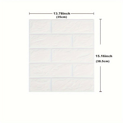 3D Foam Brick Wall Sticker 100 Pieces Self Adhesive Waterproof Soft Wallpaper Panel for Living Room Bedroom Bathroom Kitchen Home Decor White Rock Black Rock Red Marble Flower