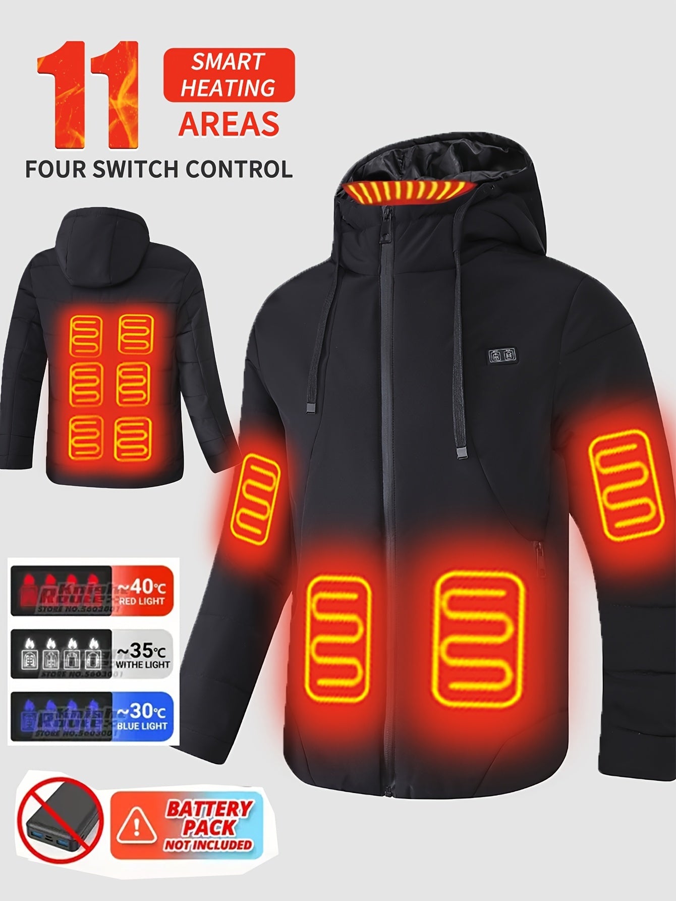 Men's Heated Button-Front Jacket