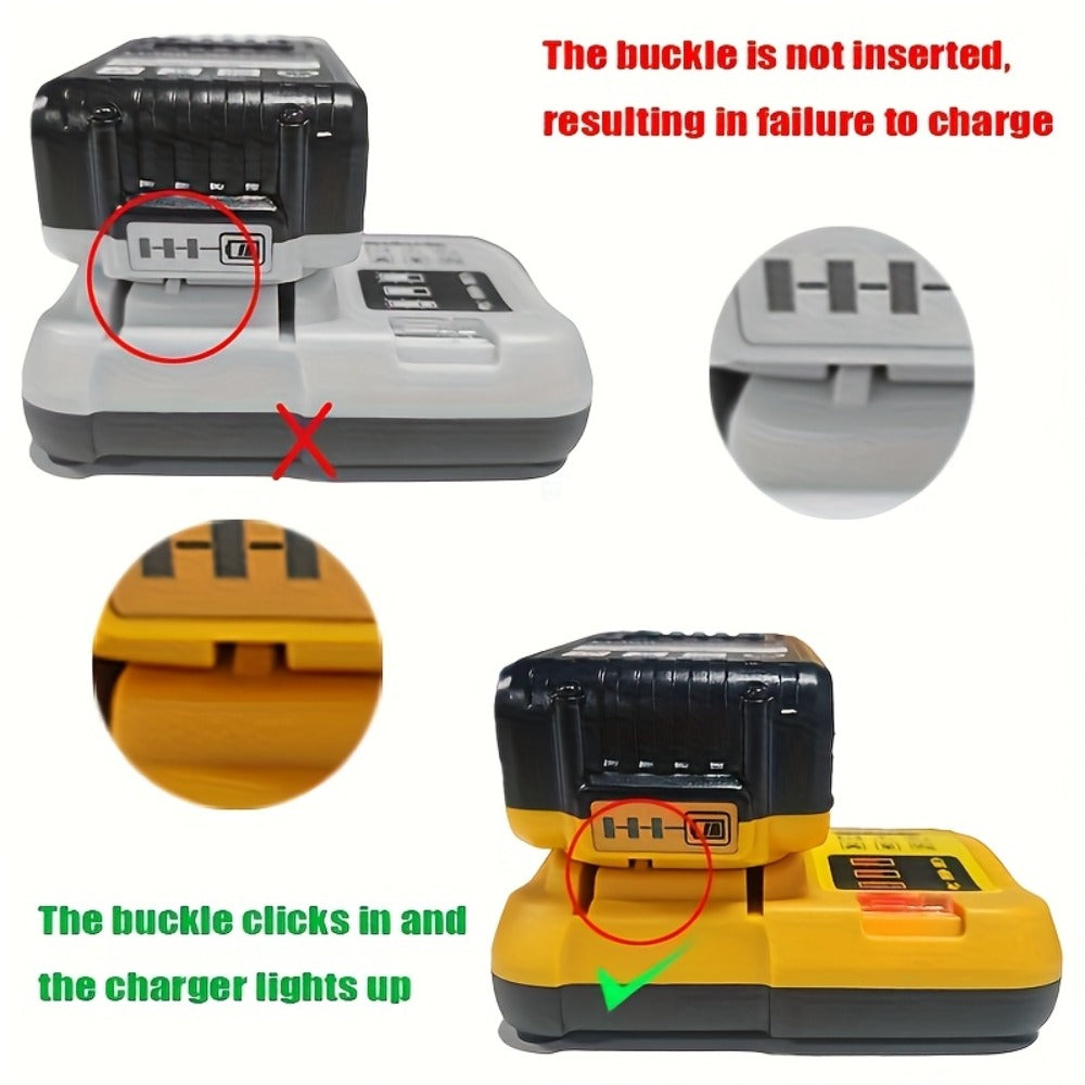 Battery Charger for DeWalt 12V 20V Max Rapid Charger Compatible with DCB120 DCB126 DCB200 DCB201 DCB208 DCB606 DCB609 DCB612 18V 20V Power Tool Battery Charger