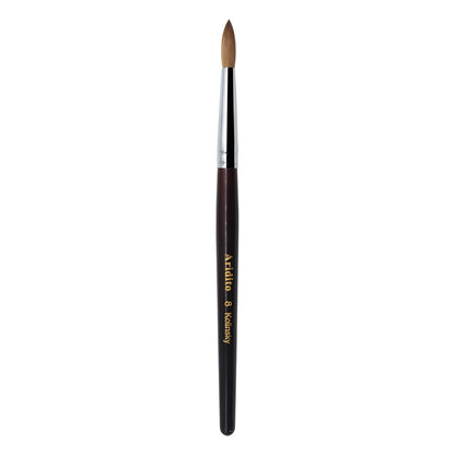 Kolinsky Acrylic Nail Brush Round Head Red Wine Wooden Handle – Professional Brush for Acrylic Extension Nail Art Sculpting & Manicure, Sizes #8 #10 #12 #14 #16 #18, Salon & Home Use