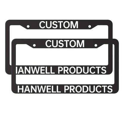 Custom License Plate Frame – 6 Font Styles, Heavy-Duty Weather-Resistant Car Tag Holder, Personalized Front & Rear License Plate Border Cover