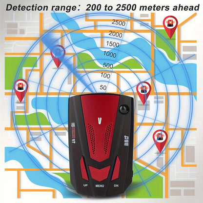 16-Band Advanced Car GPS Detector - 360° Anti-GPS Camera LIDAR Detector with Voice Alarm, Real-Time Threat Alerts, And Enhanced Safety Features for Secure Driving