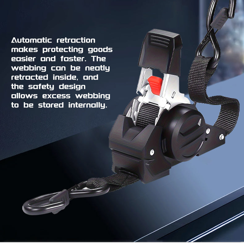 Automatic Retractable Ratchet Strap, Speed Control for Retrieval, Available in 2 Specifications, Hook Lock And Storage Bag for Securing Goods, Motorcycle Transportation And Towing, The Best Gift Choice for Christmas And Festive Occasions