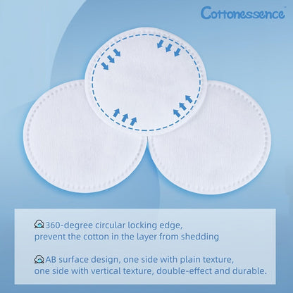 Makeup Remover Pads 600 Count Soft Hypoallergenic Lint-Free Cotton Rounds 360 Locking Edge Unscented Absorbent Disposable Face Pads for Makeup Removal Toner Skincare All Skin Types Women 6 Packs