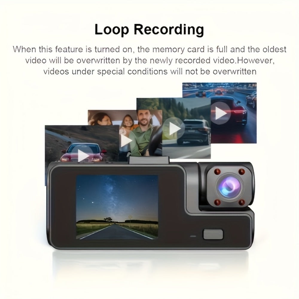 Dash Cam 1080P Dual & Triple Lens with IR Night Vision, 170° Wide Angle Car DVR Camera, WiFi, Loop Recording, G-Sensor, 24H Parking Mode, 2-Inch IPS Screen, 16GB/32GB TF Card, Car Dashboard Camera