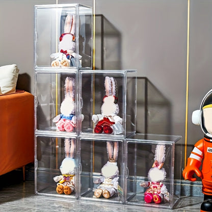 Labubu Display Case XXL Acrylic with Magnetic Door – Clear Dust-Free Showcase Box for Labubu Figures Plushies Action Figures Collectibles, Extra Large 1pc or 2pcs