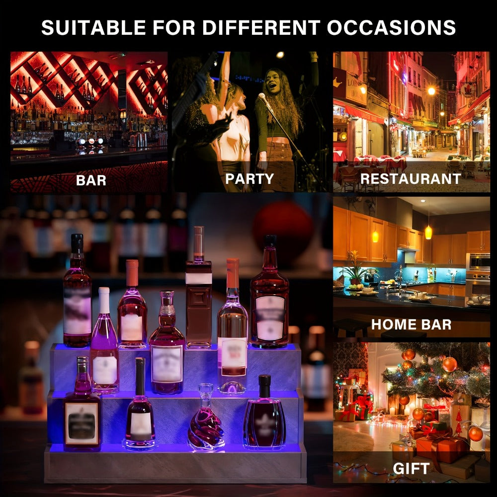 24-Inch Bar Shelf with LED Lighting for Organized Everyday Storage in Living Room detail image - detail view 3