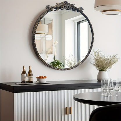 24-Inch Round Wall Mirror, Bathroom Vanity Mirror for Dressing and Daily Routines detail image - detail view 11