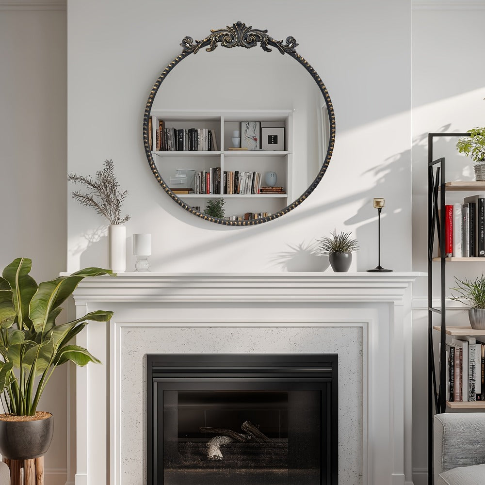 24-Inch Round Wall Mirror, Bathroom Vanity Mirror for Dressing and Daily Routines detail image - detail view 12