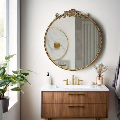 24-Inch Round Wall Mirror, Bathroom Vanity Mirror for Dressing and Daily Routines detail image - detail view 16