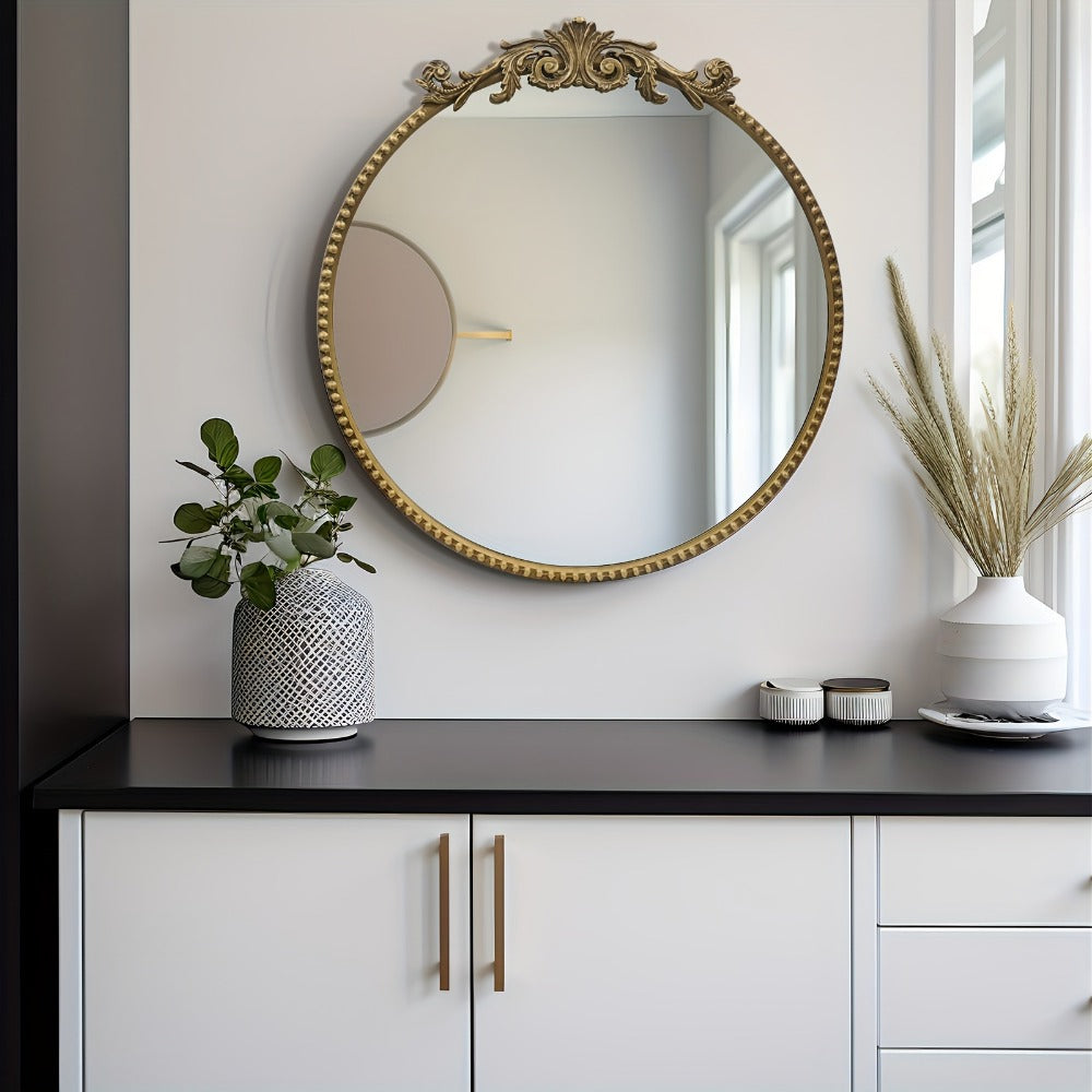 24-Inch Round Wall Mirror, Bathroom Vanity Mirror for Dressing and Daily Routines detail image - detail view 18
