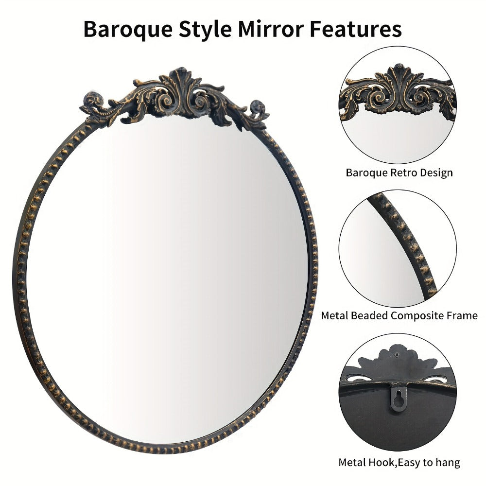 24-Inch Round Wall Mirror, Bathroom Vanity Mirror for Dressing and Daily Routines detail image