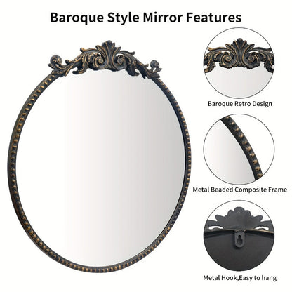 24-Inch Round Wall Mirror, Bathroom Vanity Mirror for Dressing and Daily Routines detail image
