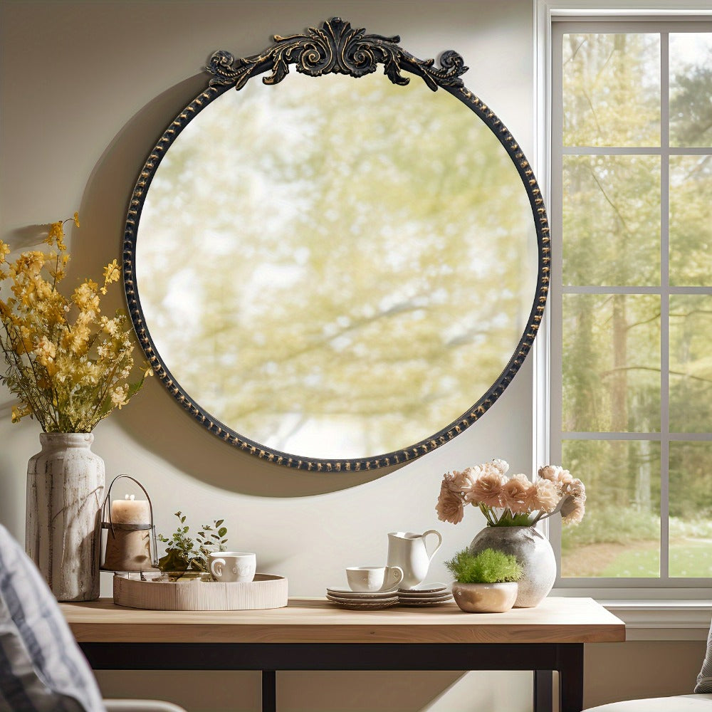 24-Inch Round Wall Mirror, Bathroom Vanity Mirror for Dressing and Daily Routines detail image - detail view 23