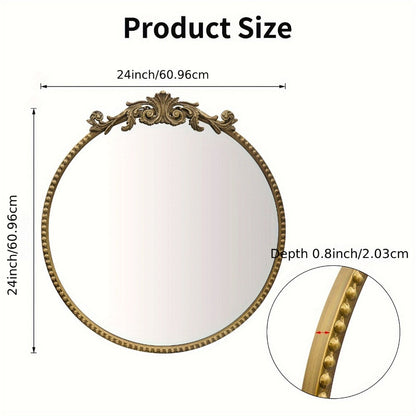 24-Inch Round Wall Mirror, Bathroom Vanity Mirror for Dressing and Daily Routines detail image - detail view 25