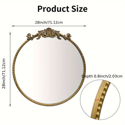 24-Inch Round Wall Mirror, Bathroom Vanity Mirror for Dressing and Daily Routines detail image - detail view 26