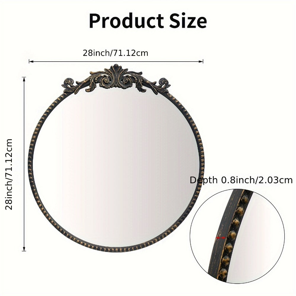 24-Inch Round Wall Mirror, Bathroom Vanity Mirror for Dressing and Daily Routines detail image - detail view 27