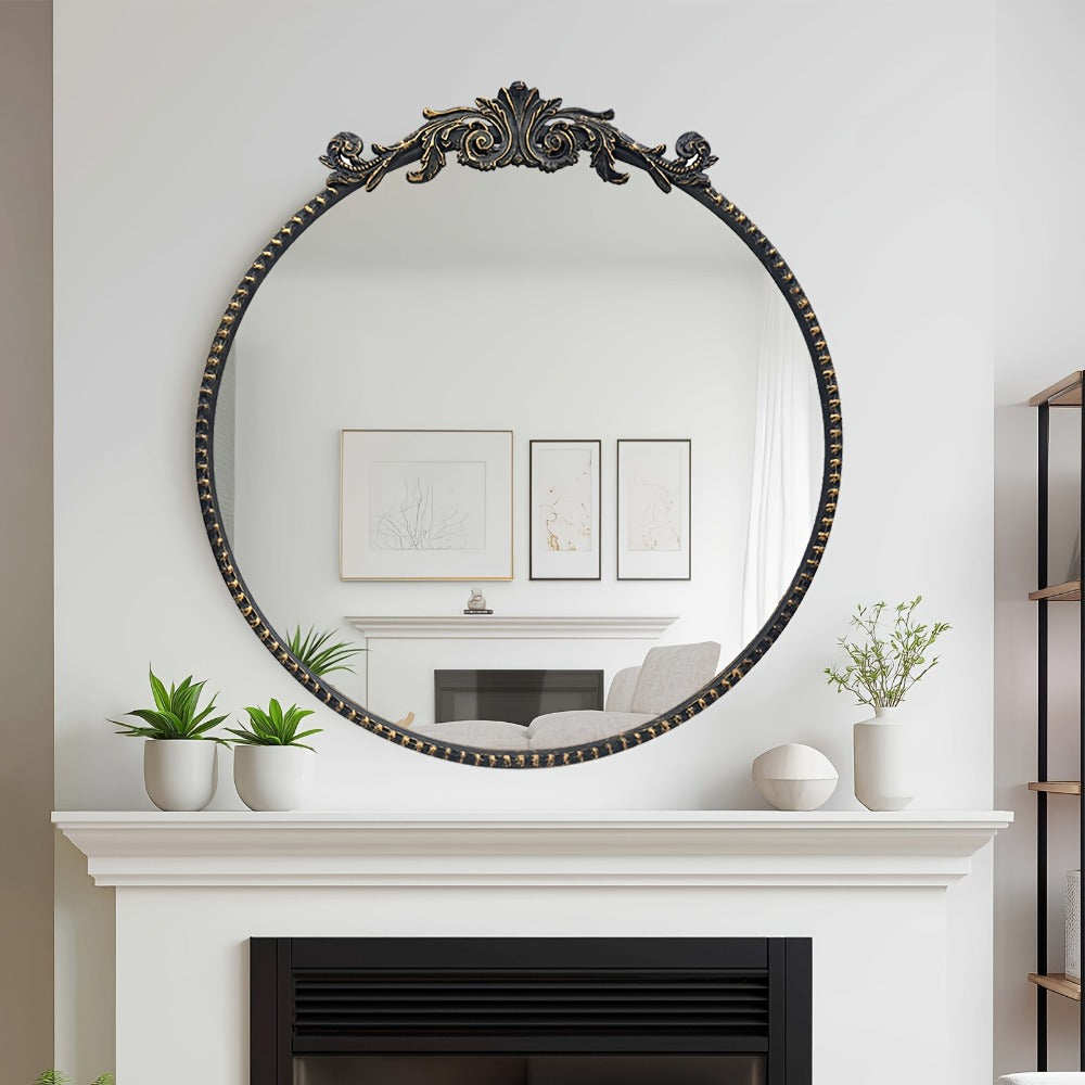 24-Inch Round Wall Mirror, Bathroom Vanity Mirror for Dressing and Daily Routines detail image - detail view 7