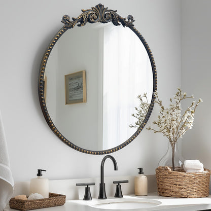 24-Inch Round Wall Mirror, Bathroom Vanity Mirror for Dressing and Daily Routines detail image - detail view 9