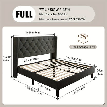 Bed Frame shown in the Dark Gray, Full option