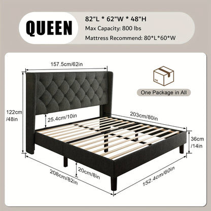 Bed Frame shown in the Dark Gray, Queen option