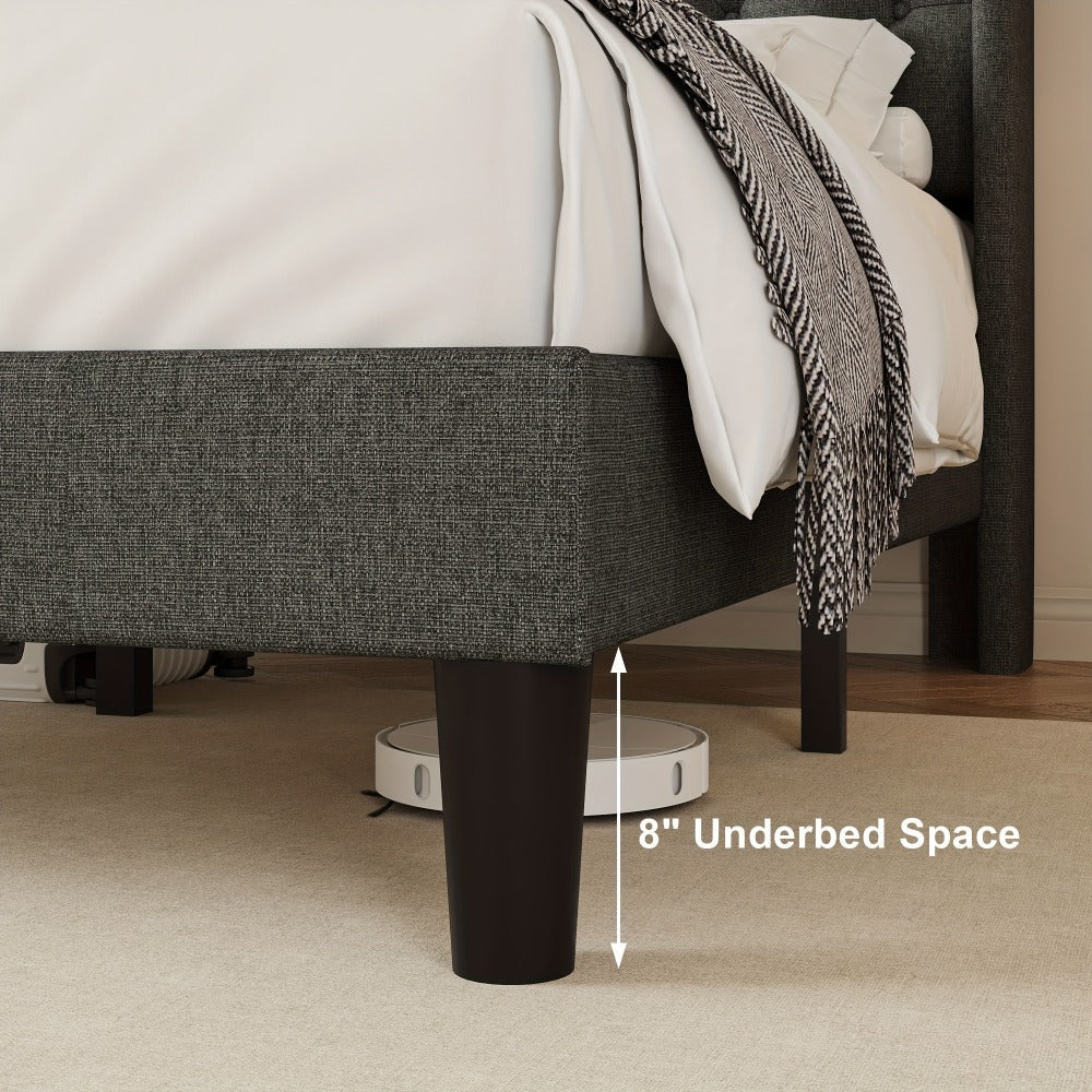 24-Inch Solid Wood Bed Frame with Multiple Color Options for Bedroom detail image - detail view 12