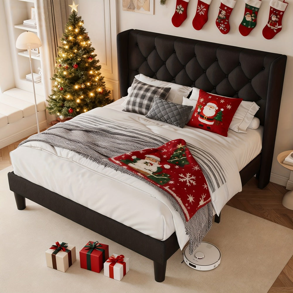 24-Inch Solid Wood Bed Frame with Multiple Color Options for Bedroom detail image