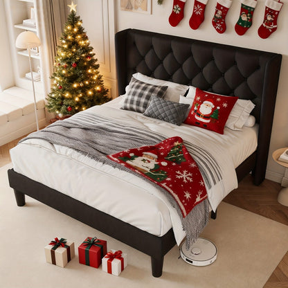 24-Inch Solid Wood Bed Frame with Multiple Color Options for Bedroom detail image