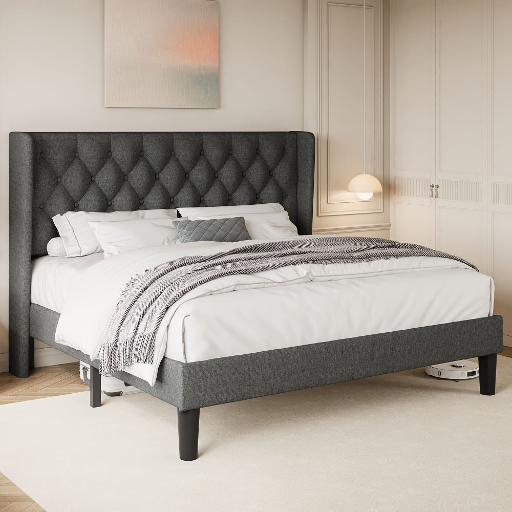 24-Inch Solid Wood Bed Frame with Multiple Color Options for Bedroom detail image - detail view 22