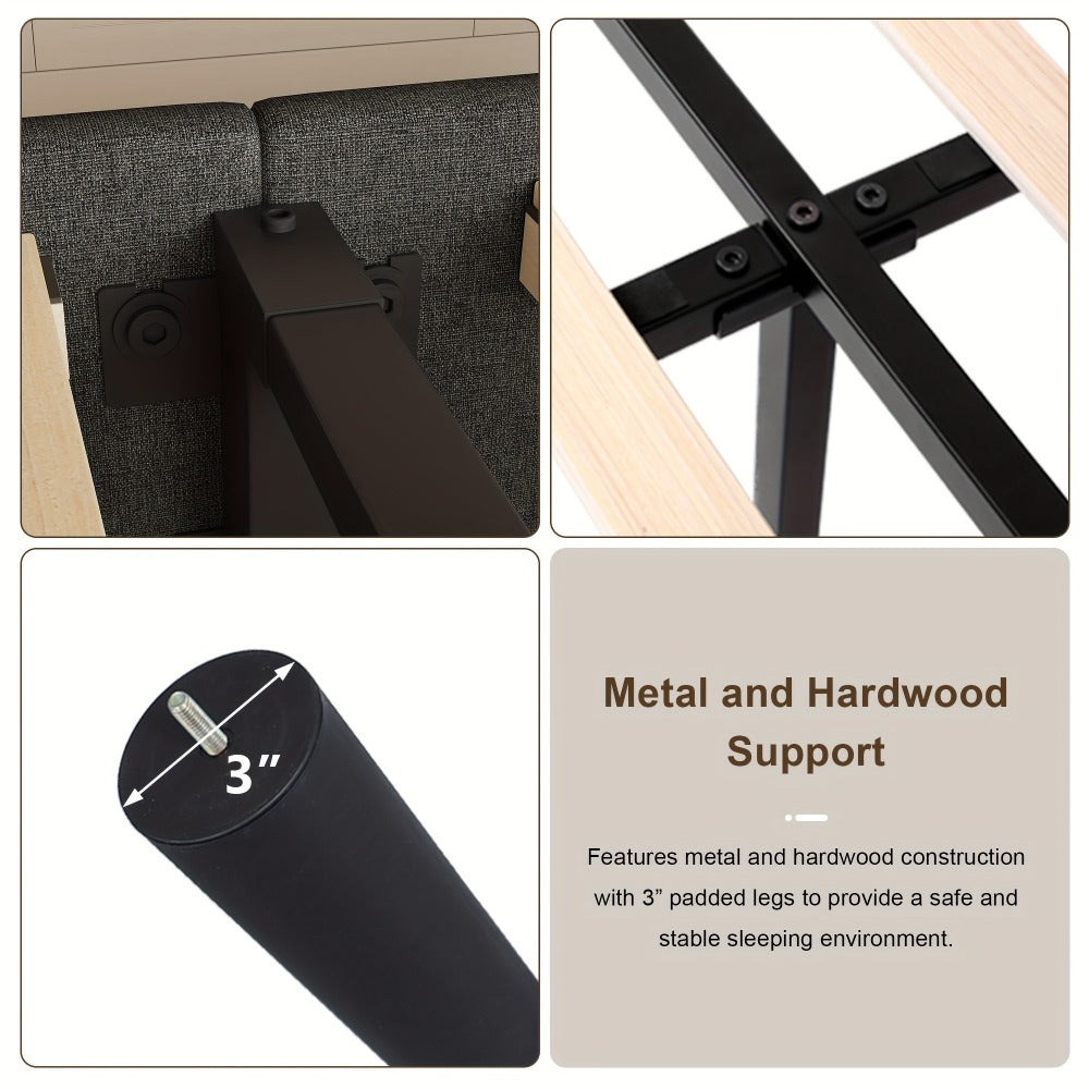 24-Inch Solid Wood Bed Frame with Multiple Color Options for Bedroom detail image - detail view 26