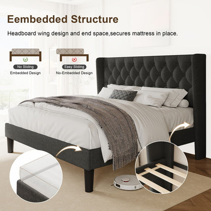 24-Inch Solid Wood Bed Frame with Multiple Color Options for Bedroom detail image - detail view 27